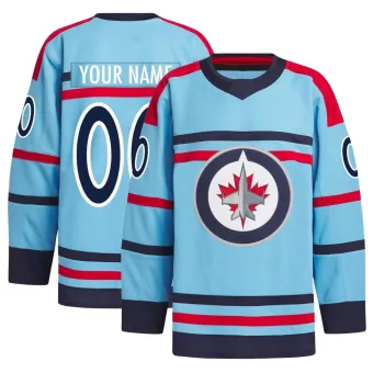 Men's Custom Winnipeg Jets Anniversary Primegreen Jersey - Light Blue Authentic