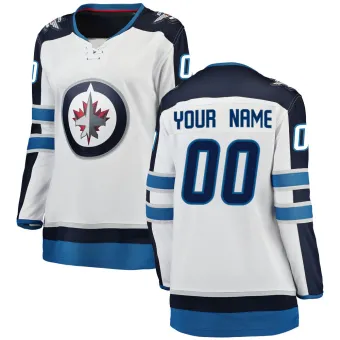 Women's Custom Winnipeg Jets Away Jersey - White Breakaway
