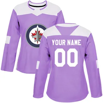 Women's Custom Winnipeg Jets Fights Cancer Practice Jersey - Purple Authentic