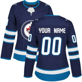 Women's Custom Winnipeg Jets Home Jersey - Navy Authentic