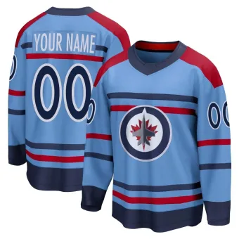 Youth Custom Winnipeg Jets Anniversary Jersey - Light Blue Breakaway
