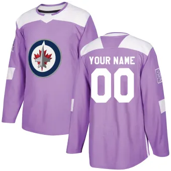 Youth Custom Winnipeg Jets Fights Cancer Practice Jersey - Purple Authentic