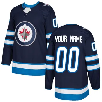 Youth Custom Winnipeg Jets Home Jersey - Navy Authentic
