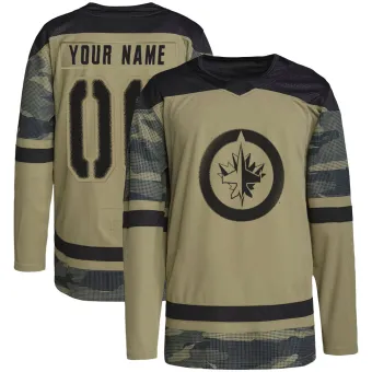 Youth Custom Winnipeg Jets Military Appreciation Practice Jersey - Camo Authentic